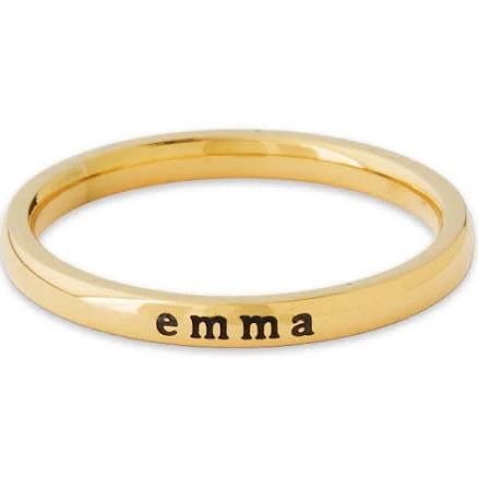 Tiny Stackable Name Ring 18k Gold Plated Inspirational Jewelry by Mint & Lily