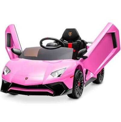 Kidzone Kids Electric Ride On 12V Licensed Lamborghini Aventador Battery Powered Sports Car Toy