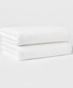 Threshold 2pk Quick Dry Ribbed Bath Towel Set