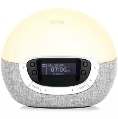 Lumie Bodyclock Shine 300 Wake-Up Light Alarm Clock with Radio 15 Sounds & Sleep Sunset