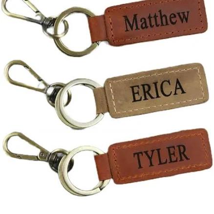 Personalized Leather Keychain — Custom Initials/Name — Gift for Men & Women — Monogrammed, Customized Key Ring Accessories — Cute, Boho Key Strap or