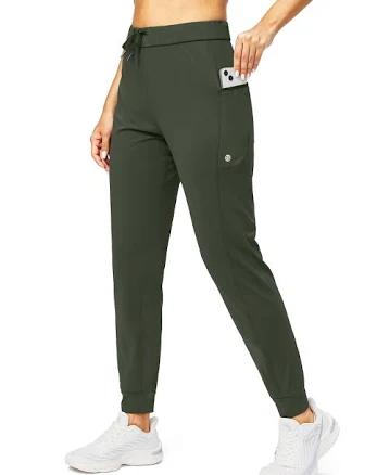 Women's Stretch Tapered Joggers with Zipper Pockets