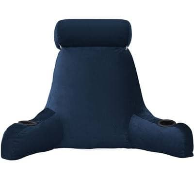 Sweet Home Collection Large Oversized Reading and Bed Rest Pillow with Cup Holders