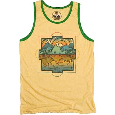 Solid Threads Men's Vintage Reflections Artistic Nature Graphic Tank Top