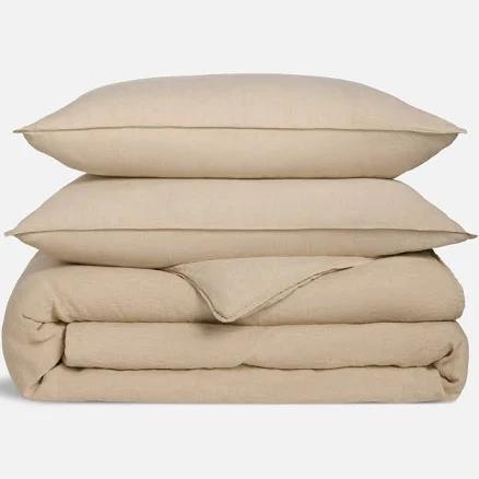 Soft & Airy Linen Duvet Set size Twin/Twin XL in Khaki by Brooklinen