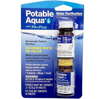 Potable Aqua Plus Water Purification Tablets