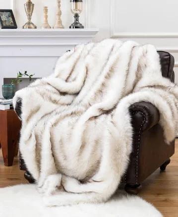 Battilo Luxury Tipped Faux Fur Throw