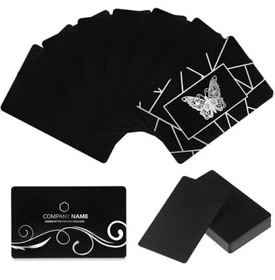 Metal Business Cards Anodized 0.8 mm Thick Aluminum Blanks 3.4 x 2.1 Inch Printable Metal Business Card for Custom Pattern(100 Pieces)