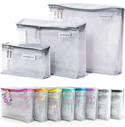 MUMI Travel Toiletry Bag Set 3 Waterproof Bags for Toiletries Makeup