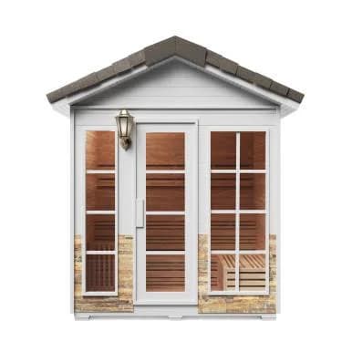 ALEKO 4 Person Outdoor Canadian Red Cedar Wood Wet Dry Sauna