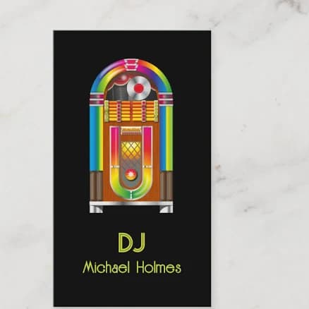 Jukebox DJ Music Black Business Card