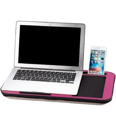 THE DUO Modern Media Desk 100 Lap Desk with Memory Foam Pillow Portable Laptop Desk with Phone Holder and Mouse Pad for Work from Home Office