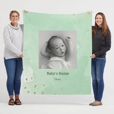 Custom Blankets | No Min. Qty | 50" x 60" | VistaPrint | Design: Cream, Events, Baby, Styles & Themes