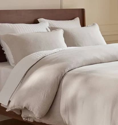 Rejuvenation Stitched Belgian Linen Quilt & Shams