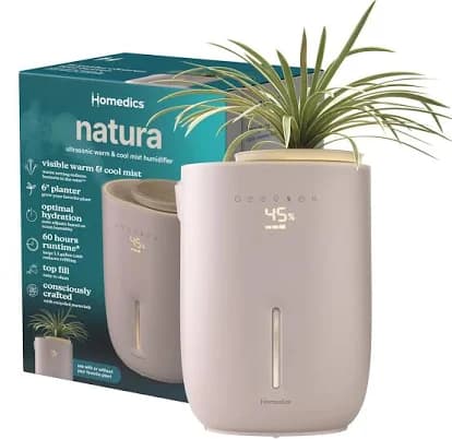 Homedics Natura Ultrasonic Warm & Cool Mist Plant Humidifier