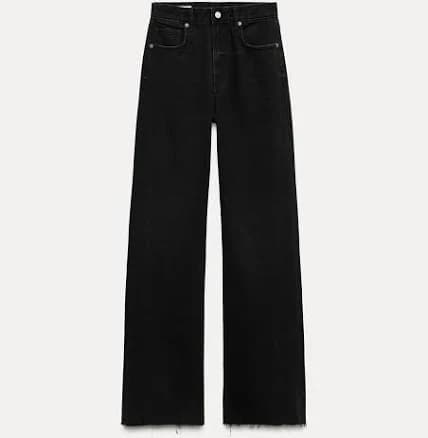 Zara Women's TRF High Rise Wide Leg Jeans