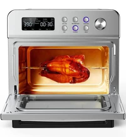 23.2Qt. Stainless Steel 13-in-1 Countertop Air Fryer Toaster Oven with Rotisserie