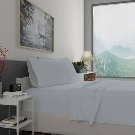 Purity Home 300 Thread Count Organic Cotton Percale Sheet Set or Pillowcases