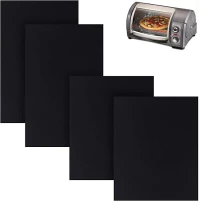 Air Fryer Oven Liners for Hamilton Beach Easy Reach 4-Slice Countertop Toaster Oven, Black Air Fryer Liners Reusable Baking Mat for Hamilton Beach