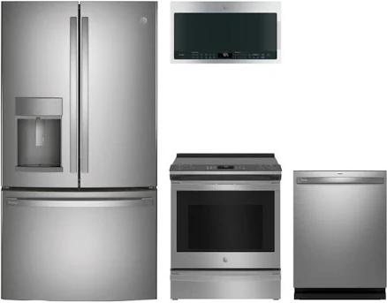 GE Profile 4 Piece Stainless Steel Kitchen Package