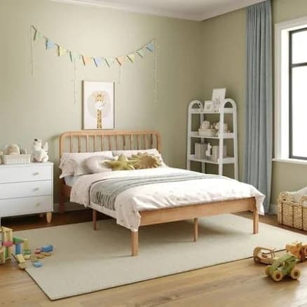 Buzz Bloom Kids Platform Bed Rectangular Slat Headboard