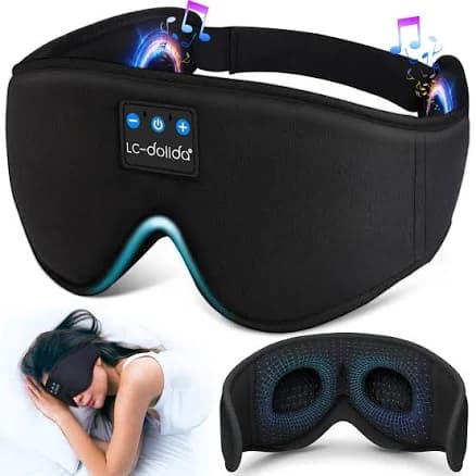 LC-dolida Sleep Headphones 3D Sleep Mask Bluetooth Wireless Music Eye Mask