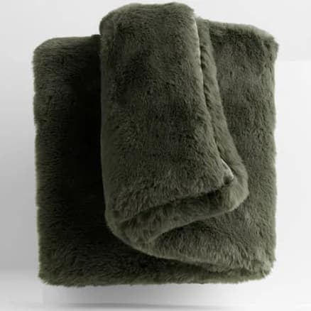 Crate & Barrel Faux Fur Throw Blanket