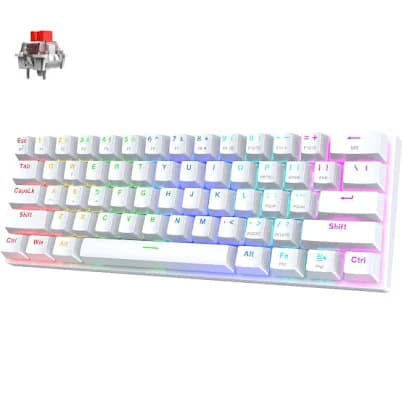 Pauroty 60% Wireless Creamy Keyboard