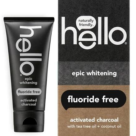 Hello Activated Charcoal Whitening Fluoride Free Toothpaste