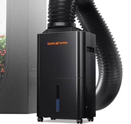 Spider Farmer Dehumidifier with Drain Hose 2000 Sq.ft Deshumidificador Smart Humidity Control & Display, Air Duct, 24H Timer, Powerful Moisture