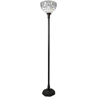 Amora Lighting Tiffany Style Torchiere Floor Lamp