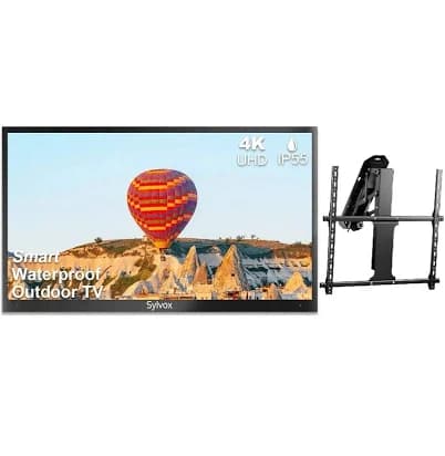 43" Smart Weatherproof 4K Outdoor TV 700Nit for Partial Sun TV+Motorized Ceiling Mount / Without Outdoor Soundbar / No