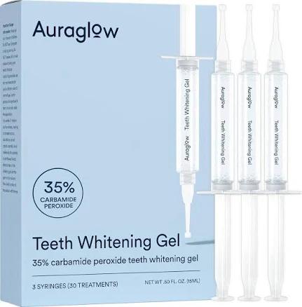 Auraglow Teeth Whitening Gel Syringe Refill Pack 35% Carbamide Peroxide