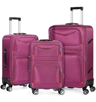 Softside Expandable Luggage Set with TSA Lock and 8-Wheel Spinner