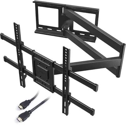 BONTEC TV Wall Mount with Extra Long Articulated Arm for 32-75 Inch TVs, Holds Up to 132lbs, Full Motion Dual Arm Long Reach TV Bracket with Tilt,