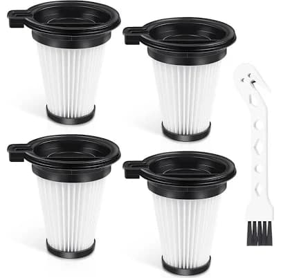 4 Pack Replacement Filters for Wyze Cordless Vacuum Cleaner, Removable and Washable Filter Accessories Set with 1 Cleaning Brush_