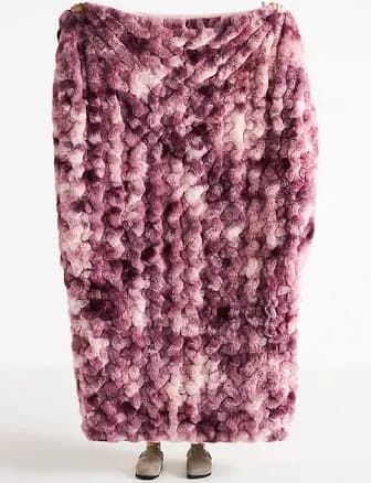 Anthropologie Luxe Faux Fur Throw Blanket