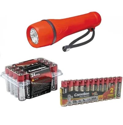 Emergency Kit with Batteries and Flashlight
