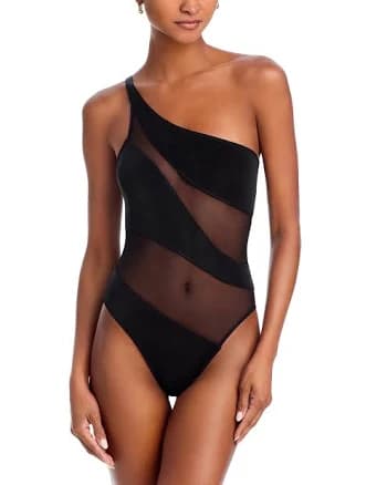 Norma Kamali Women's Lame Snake Mesh Mio One-Piece Swimsuit