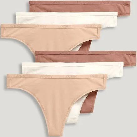 Jockey Women's Organic Cotton Stretch Thong (6 Pack)