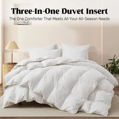 Peace Nest 3-in-1 All-Season Goose Down Feather Fiber Comforter