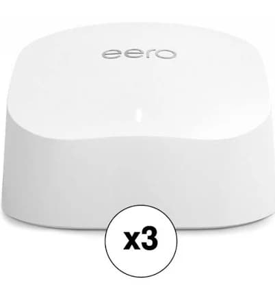eero 6 AX1800 Wi-Fi 6 Dual-Band Gigabit Mesh System (Router Only, White, 3-Pack)