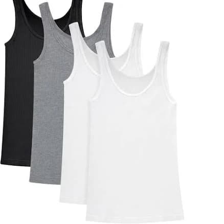 Hanes Women's Originals Pack Soft Cotton Rib Tank Tops (4-Pack)