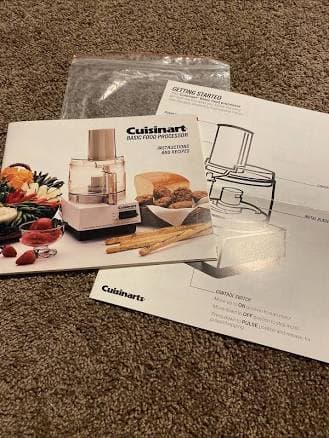 Cuisinart Basic Food Processor Instructions Owners Manuals Replacement