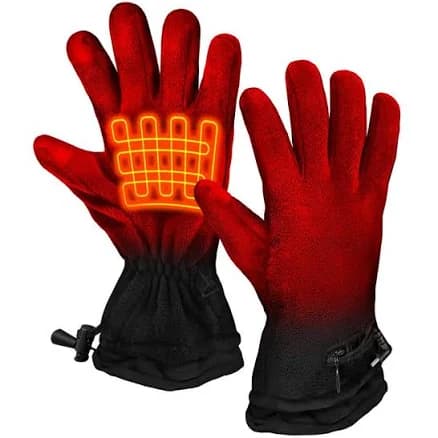 Unisex Black AA Battery Heated Fleece Gloves