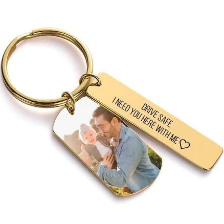 Personalized Photo Keychain with Text