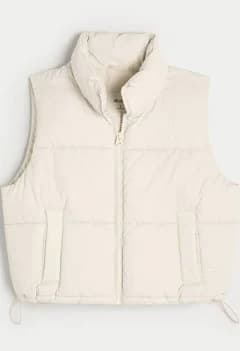 Hollister Women's Mini Zip-Up Puffer Vest