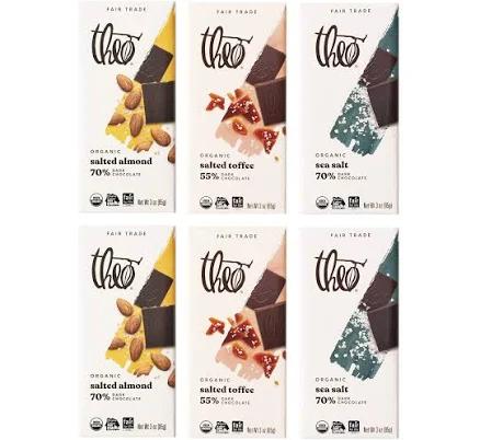 Theo Chocolate Organic Dark Chocolate Variety Bar