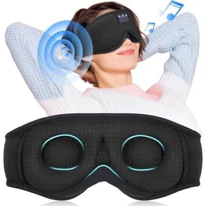 Sleep Mask with Bluetooth Headphones Bluetooth Sleep Mask Sleep Headphones,3D Eye Mask for Sleeping Mask Music Sleeping Headphones for Side Sleepers