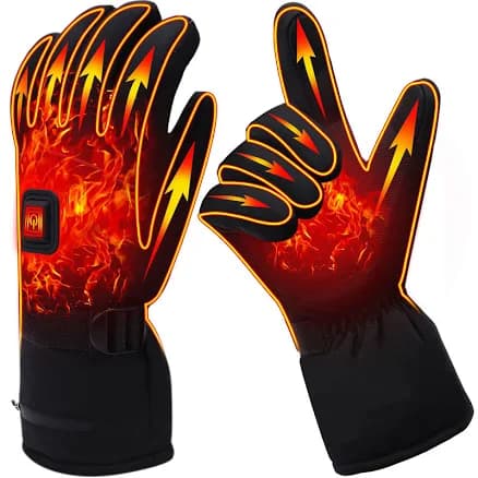 Electric Rechargeable Battery Thermal Gloves for Men Women, 7.4V Touchscreen Waterproof Windproof Heated Gloves for Hiking Skiing, Outdoor Indoor